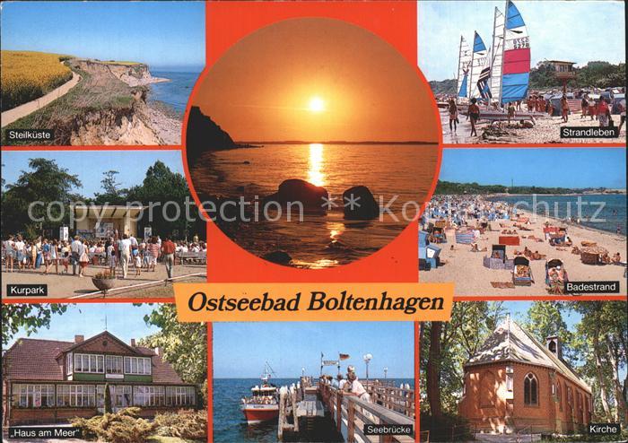 Boltenhagen Ostseebad Steilkueste Abendstimmung Strand Kirche Seebruecke Haus am