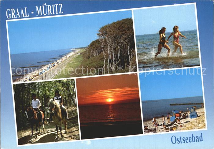 Graal-Mueritz Ostseebad Strand Abendstimmung Reiten
