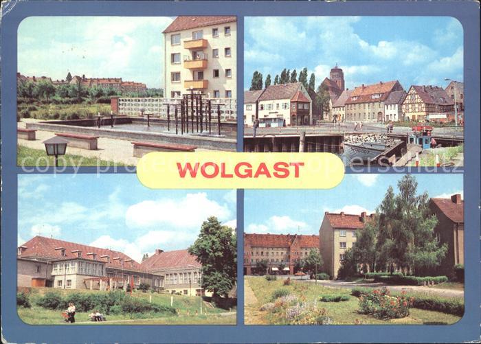 Wolgast Mecklenburg-Vorpommern Springbrunnen Wohnkomplex Nord Hafen Hotel Vier J