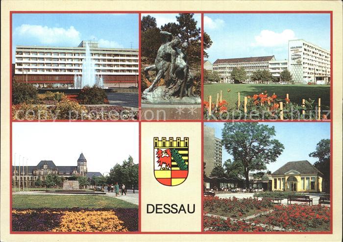 Dessau-Rosslau Haus des Reisens Stadtpark Kentaur Scheibe HO Hotel Hauptpost Tee