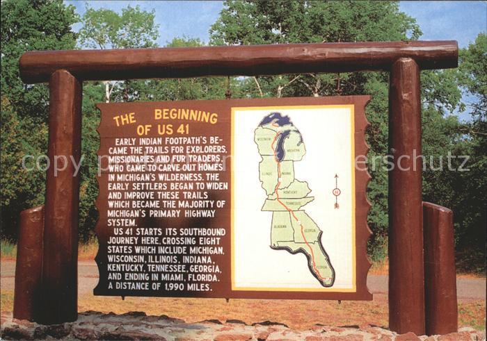 Keweenaw Peninsula Beginning of US 41 Highway Coast