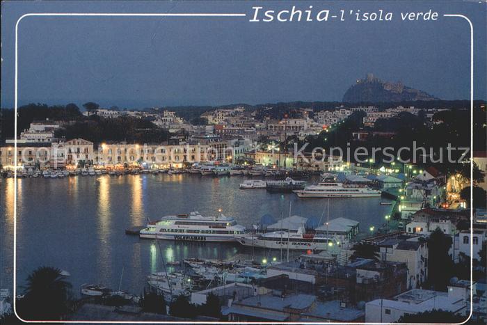 Ischia Porto Hafen Nachtaufnahme