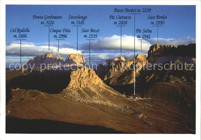 Sassolungo Langkofel Gebirgspanorama Dolomiten