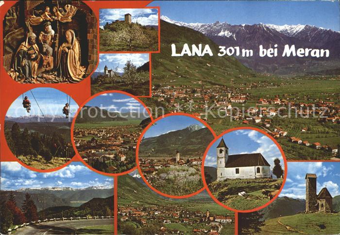 Lana Meran Teilansichten Alpenpanorama Kirche Heiligenfiguren