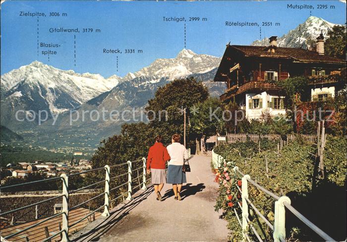 Merano Meran Passeggiata Tappeiner Tappeinerweg mit Texelgruppe
