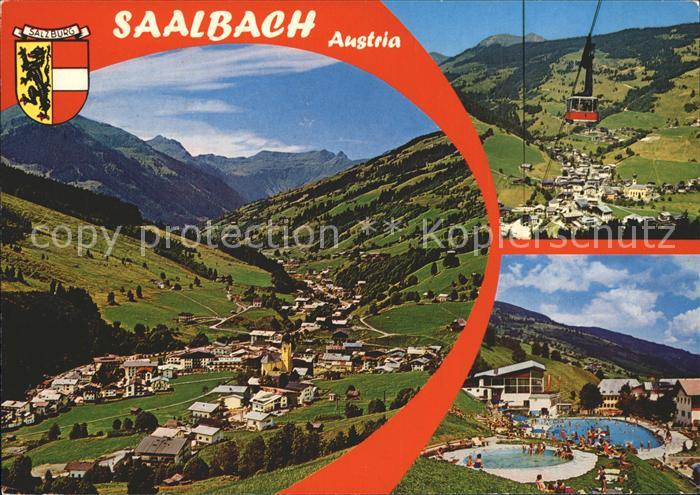 Saalbach-Hinterglemm Panorama Hoehenluftkurort Schwimmbad Kabinenbahn Alpen