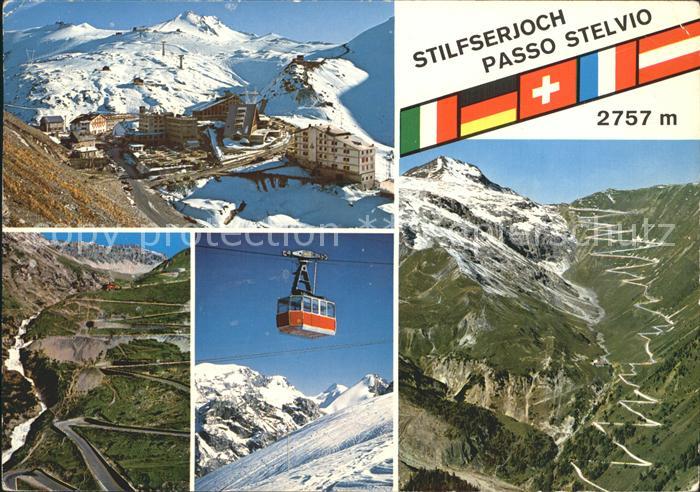 Stilfserjoch Passo dello Stelvio Alpenpass Berghotel Skigebiet Kabinenbahn