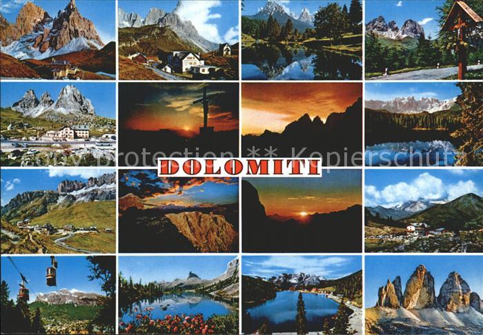 Dolomiten Gebirgspanorama Sonnenuntergang Bergwelt Bergsee