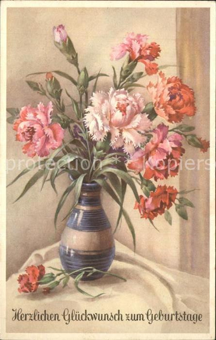 Geburtstag Nelken Vase