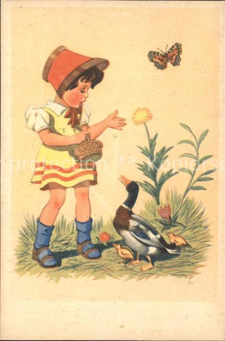 Schmetterlinge Kind Ente Blume