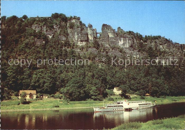Motorschiffe Rathen Basteifelsen Basteibruecke