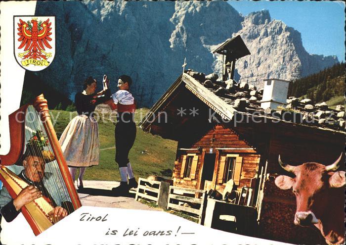 Tanz Taenzer Trachten Tirol Harfe Kuh Grosser Ahornboden Karwendel