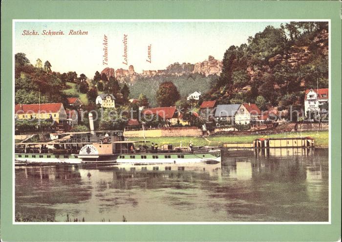 Dampfer Seitenrad Koenig Albert Rathen Saechsische Schweiz