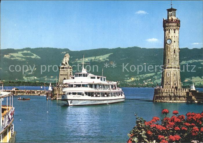 Motorschiffe MS Stuttgart Lindau Bodensee Hafeneinfa