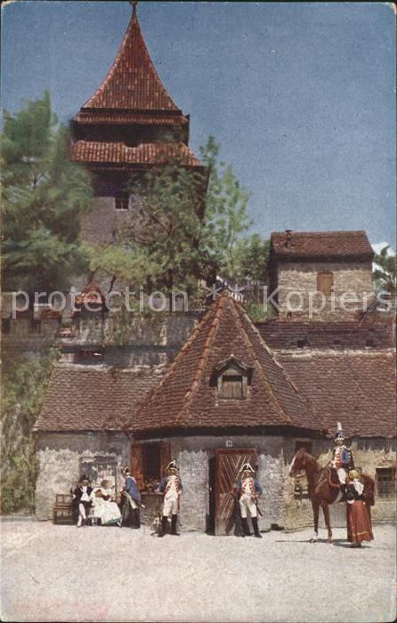 Ulm Donau am Zundeltoerchen Wach-Soldaten