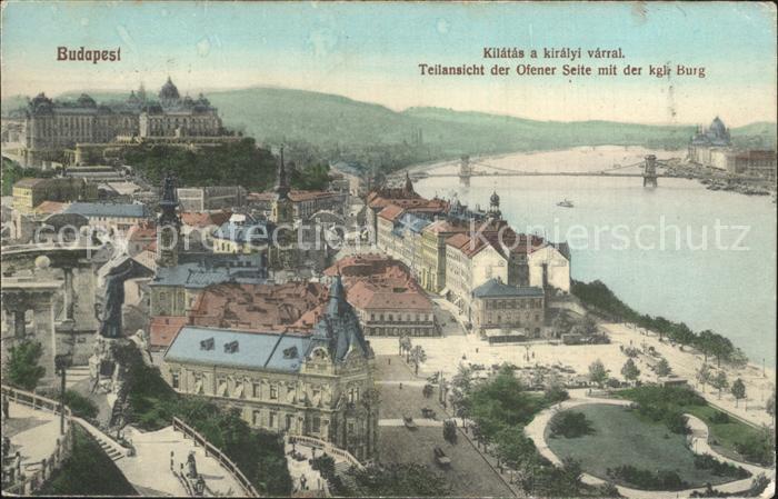 Budapest Blick von der Koeniglichen Burg auf Donaupartie