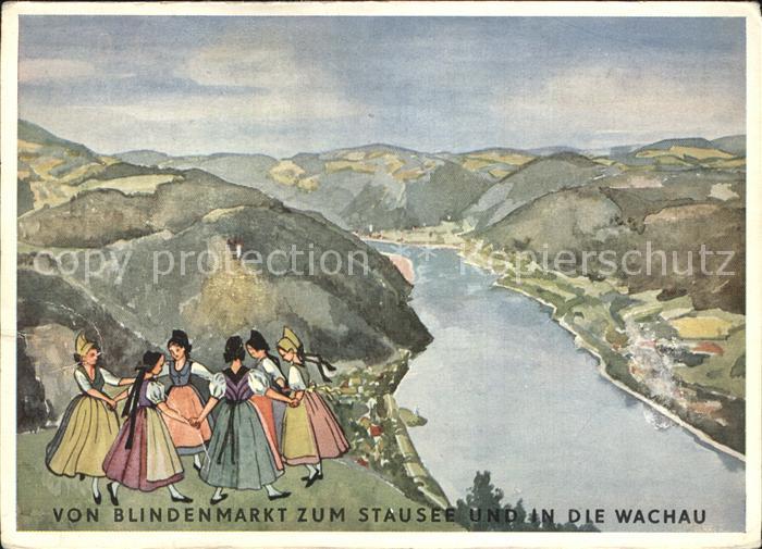 Wachau Oesterreich Vom Blindenmarkt zum Stausee und in die Wachau Kuenstlerkarte