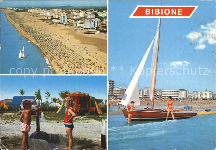 Bibione Fliegeraufnahme Strand Camping Segelboot