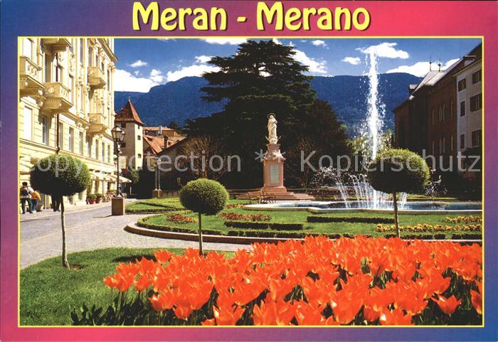 Merano Meran Sandplatz mit Schloss Kallmuenz und Mariensaeule