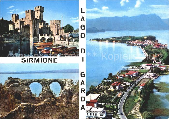 Sirmione Lago di Garda Fliegeraufnahme Hafen Ruine