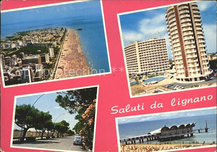 Lignano Sabbiadoro Fliegeraufnahme Der Turm Strand und Promenade