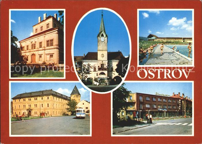 Ostrov Schlackenwerth Freibad Kirche