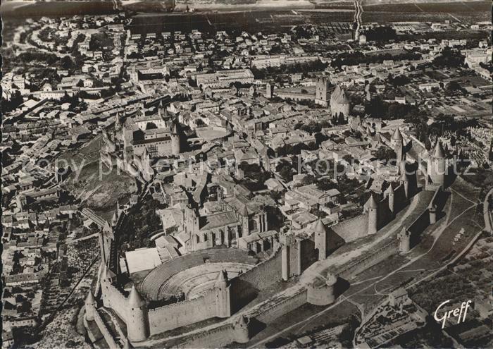 Carcassonne Fliegeraufnahme Le Cité Theatre Antique