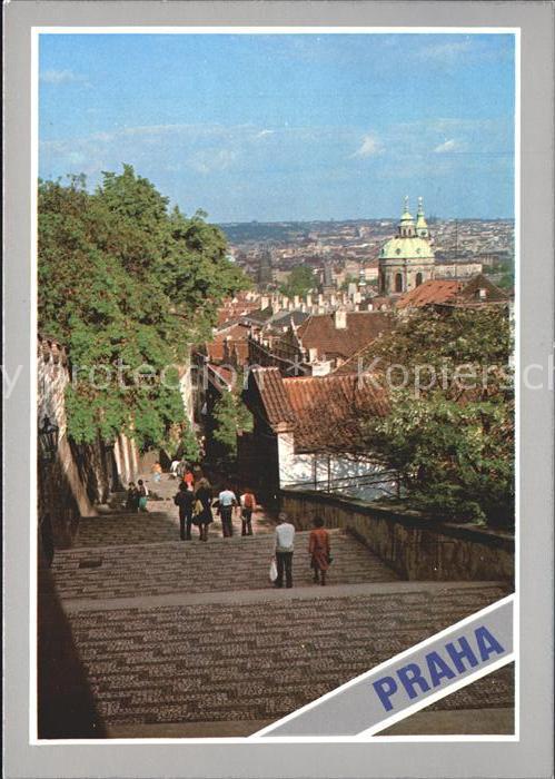 Praha Prahy Prague Treppe zum Schloss
