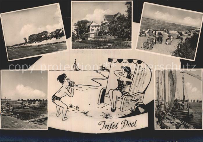 Insel Poel Hafen Strand Komik