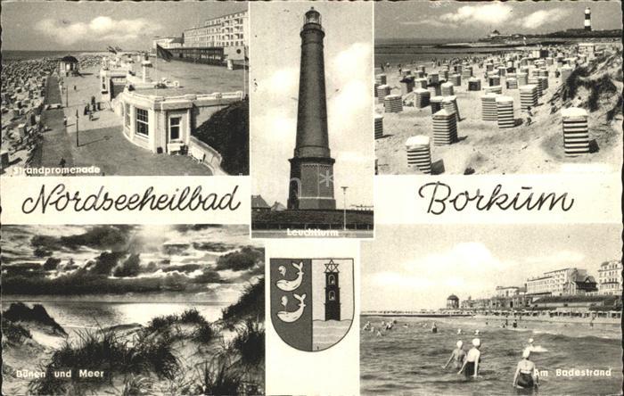 BORKUM Nordseebad Niedersachsen Strnad Promenade Leuchtturm
