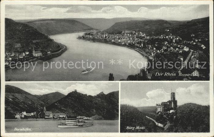 Boppard Rhein Bornhofen Rheinpartien und Burg Maus