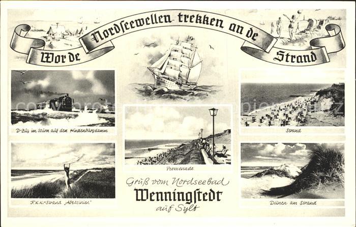 Wenningstedt Sylt Hindenburgdamm Promenade Strand