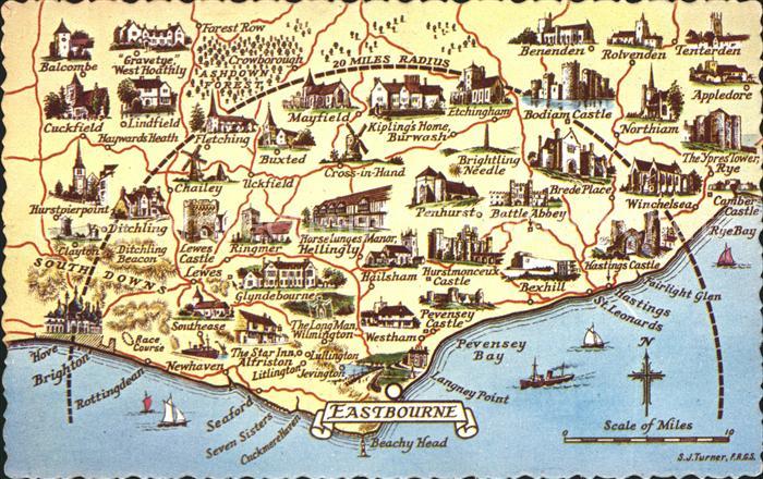 Eastbourne Sussex Landkarte