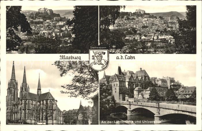 Marburg Lahn Bruecke mit Universitaet