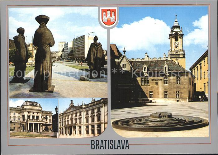 Bratislava Pressburg Pozsony Altstadt und Hochhaeuser