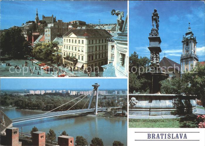 Bratislava Pressburg Pozsony Bruecke Brunnen