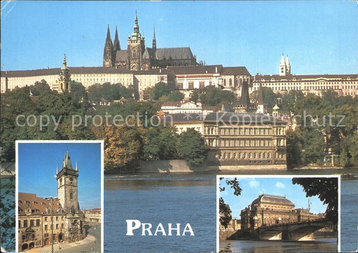 Praha Prahy Prague Burg Moldaubruecke Narodni Divadlo