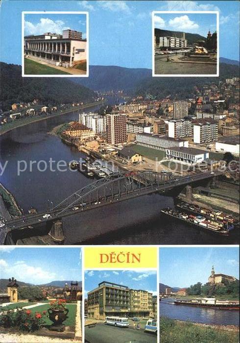 Decin Boehmen Restaurant Atlantic Club Fliegeraufnahme Brueckenpartie