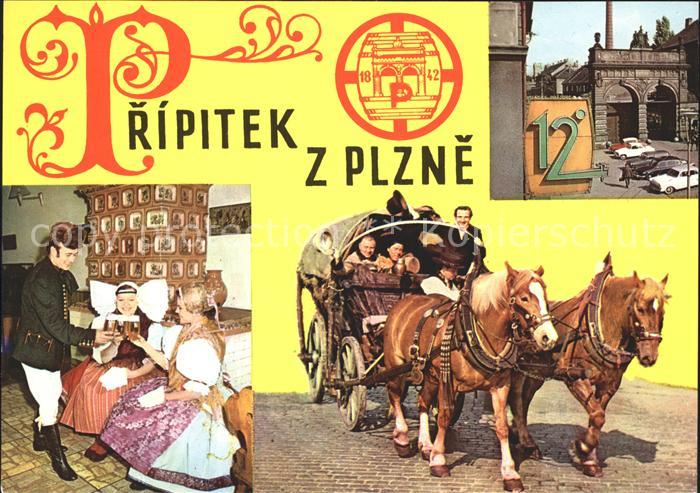 Plzen Pilsen Trinkspruch Pferdewagen Bier
