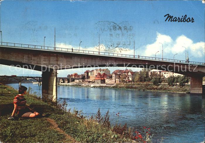 Maribor Marburg Drau Brueckenpartie