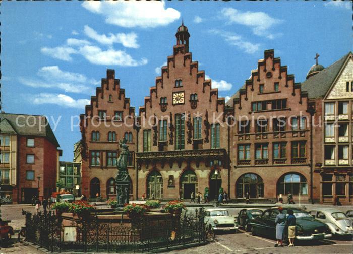 Frankfurt Main Roemer und Gerechtigkeitsbrunnen