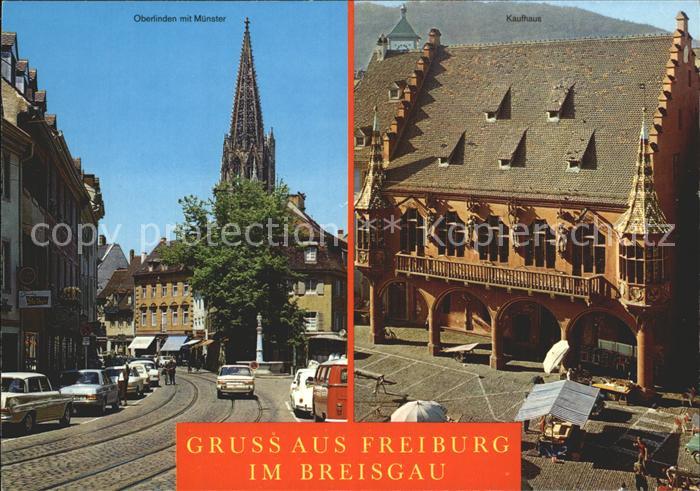 Freiburg Breisgau Oberlinden mit Muenster Kaufhaus