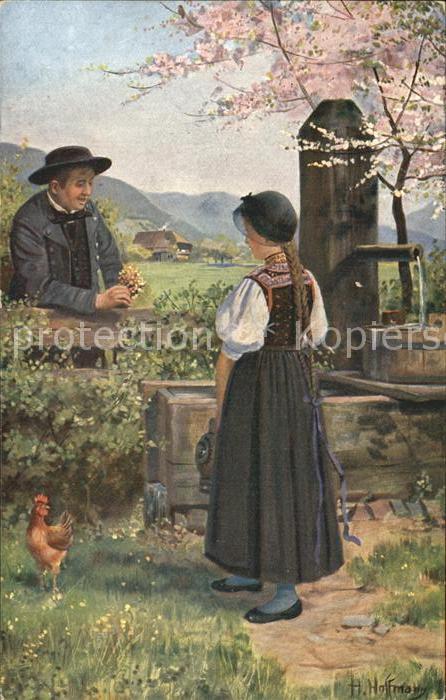 Hoffmann Heinrich Am Brunnen Trachten Schwarzwald