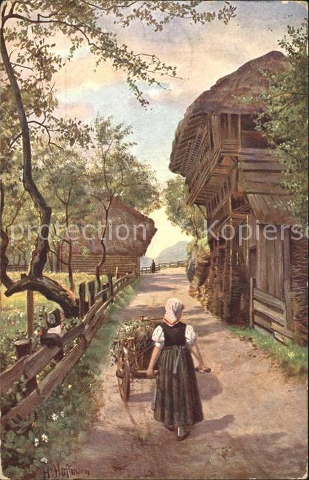 Hoffmann Heinrich Dorfstrasse im Oberprechttal Stempel II. Ers.-Batl.-Landwehr-I