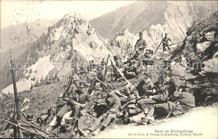 Gebirgsjaeger Rast im Hochgebirge Stempel Bataillon N