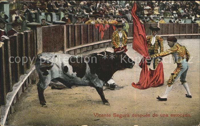Stierkampf Vicente Segura despues de una estocada