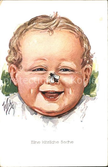 Baby Nursery Bebe Fliege Nase Eine kitzliche Sache Kuenstlerkarte