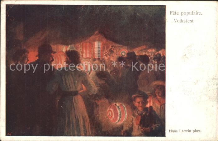 Kuenstlerkarte Hans Larwin Volksfest