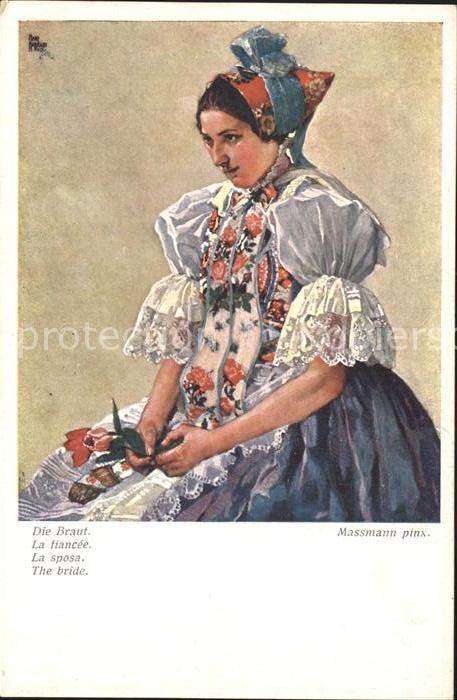 Kuenstlerkarte Massmann Die Braut Nr. 2139