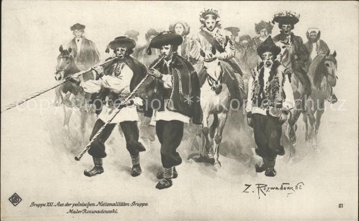 Kuenstlerkarte Z. Rozwadowski Gruppe XXI. Nationalitaeten-Gruppe Polen